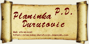 Planinka Durutović vizit kartica